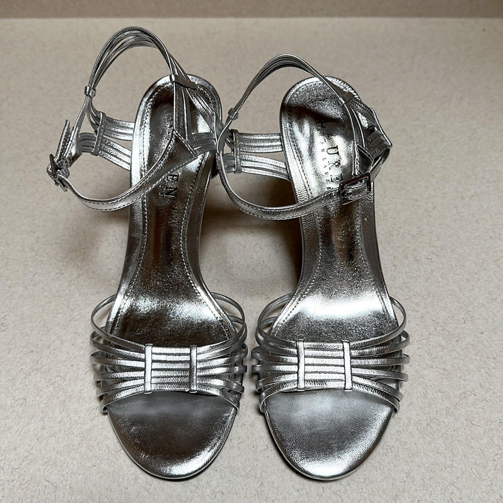 Ralph Lauren dress heel sandals. Size 7 Silver